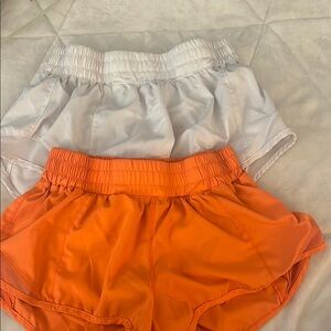 Amazon Women's Athletic Shorts - Orange and White